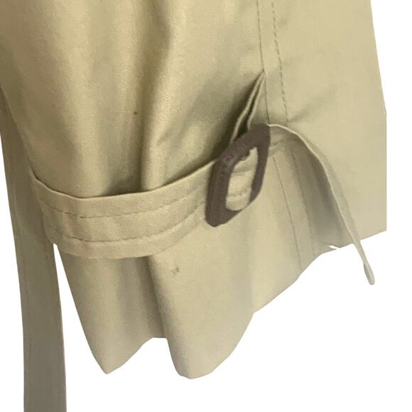 London Fog Trench Coat 40R Mens Tan Vintage Iconic Double Breasted Zip Lining - Picture 6 of 15